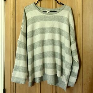 Eileen Fisher Cashmere Blend Striped Boxy Oversized Sweater